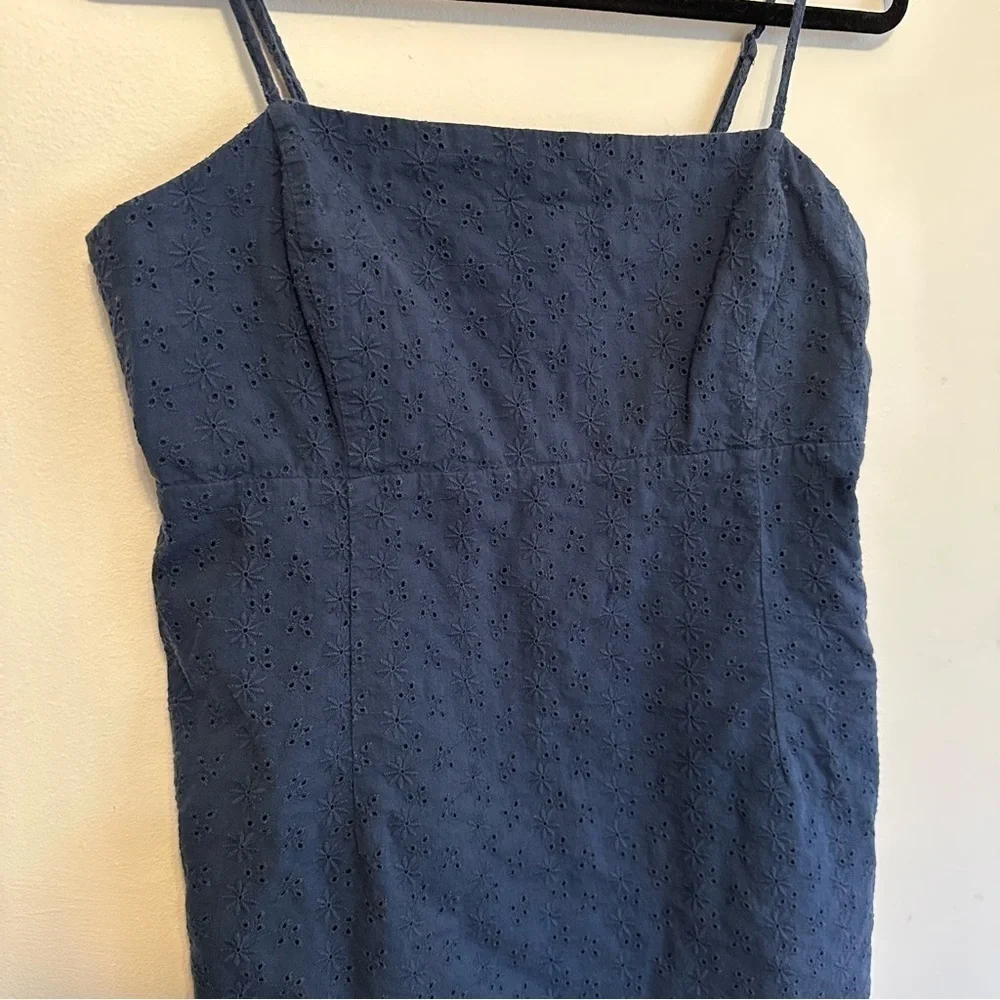 Garage Navy Blue Daisy Cutout Dress L Large